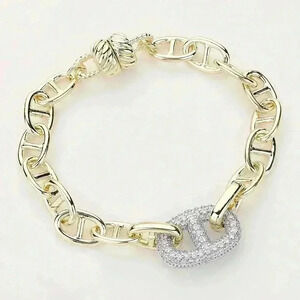 Gold Pave Mariners Link Bracelet